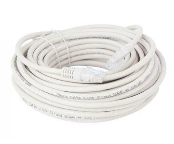 Патч корд Tecro UTP Cat. 5e 20 м PVC Сірий (UTP-RJ45-2000) H00000340853 фото