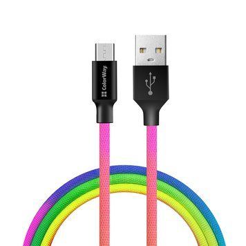 Кабель ColorWay USB Type A - Micro-USB 1 м (CW-CBUM017-MC) H00000204089 фото