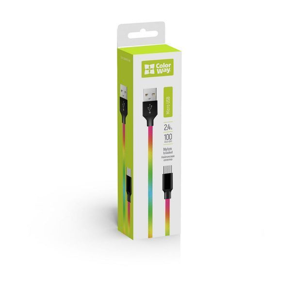 Кабель ColorWay USB Type A - Micro-USB 1 м (CW-CBUM017-MC) H00000204089 фото