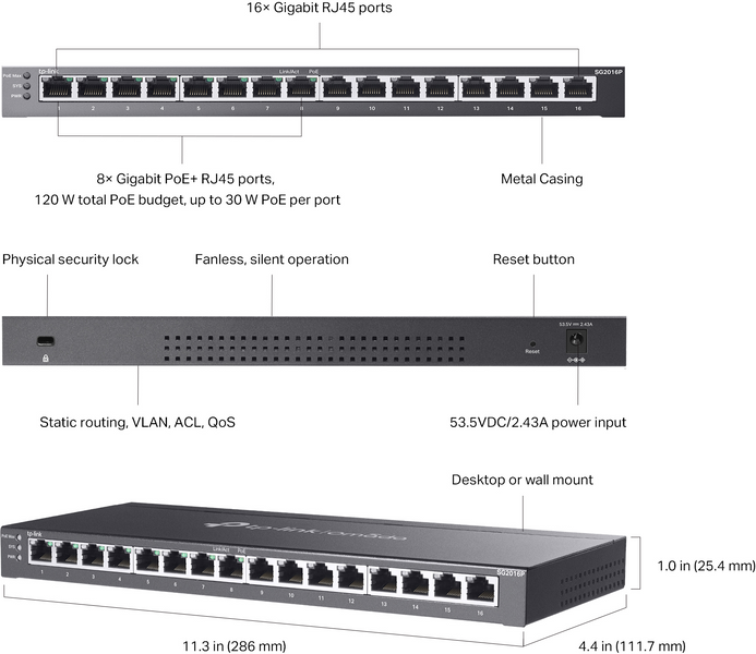 Коммутатор TP-Link (TL-SG2016P) H00000404177 фото