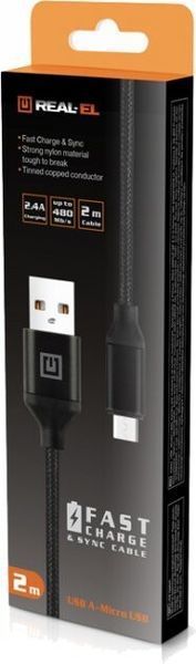 Кабель REAL-EL USB Type A - Micro-USB 2 м (EL123500048) H00000204121 фото