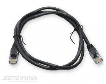 Патч корд Kingda UTP Cat. 5e 1 м PVC Чорний (PAUT3100-BK) H00000002699 фото