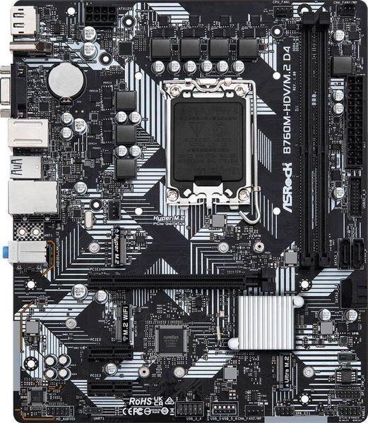 Материнская плата ASRock 1700 (B760M-HDV/M.2_D4) H00000323653 фото