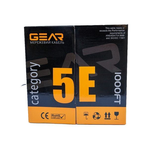 Кабель вита пара GEAR U/UTP Cat 5e PVC 4 х 2 х 0.51 (GEC-UTPCCA051305) H00000380002 фото