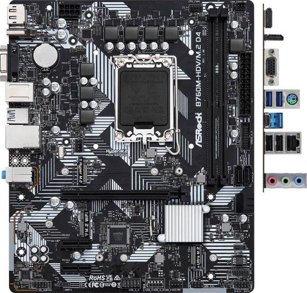 Материнская плата ASRock 1700 (B760M-HDV/M.2_D4) H00000323653 фото