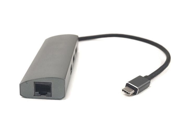 USB-хаб PowerPlant USB Type C - USB Type A USB Type C RJ45 (CA910557) H00000179455 фото