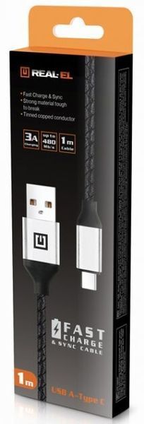Кабель REAL-EL USB Type A - USB Type C 1 м (EL123500049) H00000204122 фото