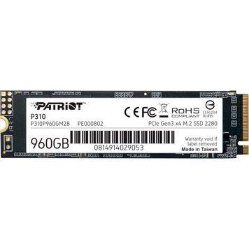 SSD диск Patriot P310 960ГБ PCIe 3.0 x4 М.2 2280 3D NAND TLC (P310P960GM28) H00000239237 фото