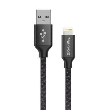 Кабель ColorWay USB Type A - Apple Lightning 2 м (CW-CBUL007-BK) H00000204075 фото