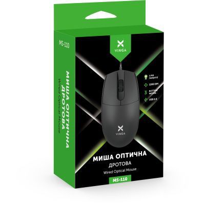 Мышь Vinga проводная (MS-110 Black) H00000177229 фото