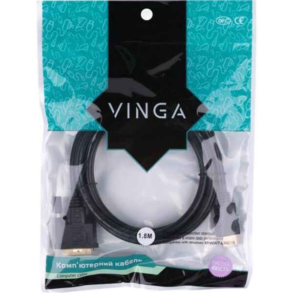 Кабель Vinga HDMI - DVI 3 м (VCPHDMIDVI3) H00000176078 фото