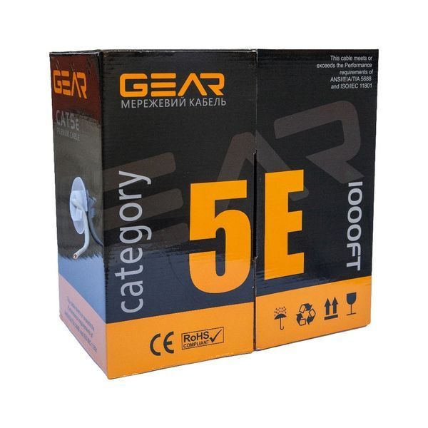 Кабель вита пара GEAR U/UTP Cat 5e PVC 4 х 2 х 0.51 (GEC-UTPCCA25051305) H00000380003 фото