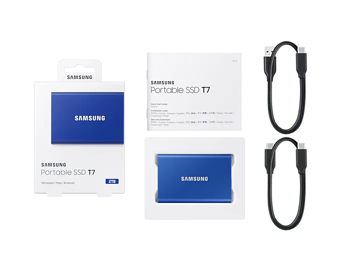 SSD диск Samsung Portable T7 2ТБ USB Type-C Portable 3D TLC (MU-PC2T0H/WW) H00000025372 фото
