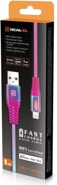 Кабель REAL-EL USB Type A - Apple Lightning 1 м (EL123500051) H00000204124 фото