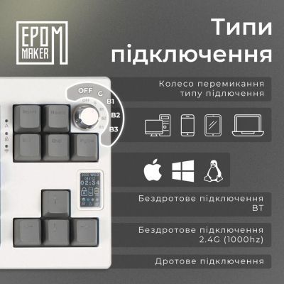 Клавіатура Epomaker (SHX-W-M) H00000496447 фото