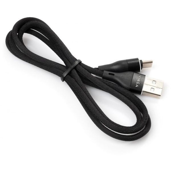 Кабель Vinga USB Type A - USB Type C 1 м USB 2.0 (VCPDCTCCANB1BK) H00000204214 фото