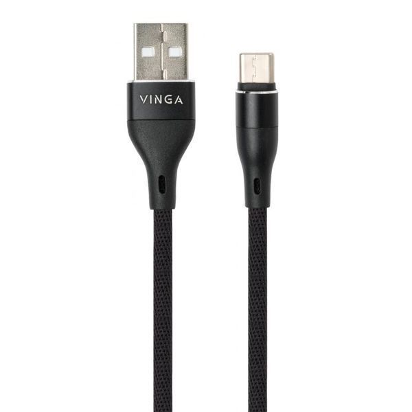 Кабель Vinga USB Type A - USB Type C 1 м USB 2.0 (VCPDCTCCANB1BK) H00000204214 фото