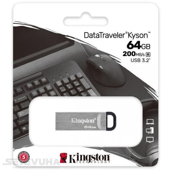 Флеш память USB Kingston DataTraveler Kyson 64ГБ USB 3.2 (DTKN/64GB) H00000038164 фото