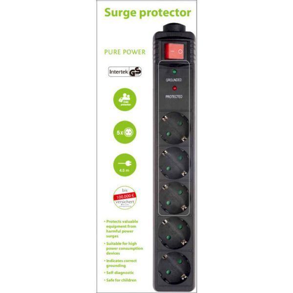 Мережевий фільтр EnerGenie 4.5м 5-розеточний EU (SPG5-C-15) H00000157778 фото