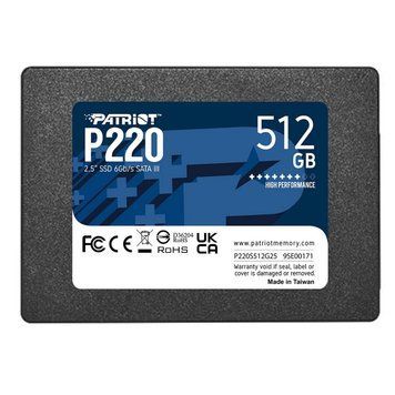 SSD диск Patriot 512ГБ SATA III 2.5" 3D NAND TLC (P220S512G25) H00000333737 фото