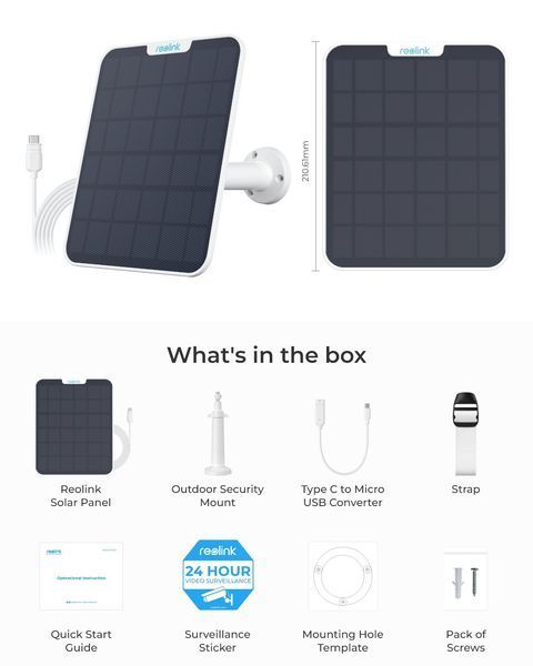 Портативна сонячна панель Reolink (Solar Panel 2 White) H00000470685 фото
