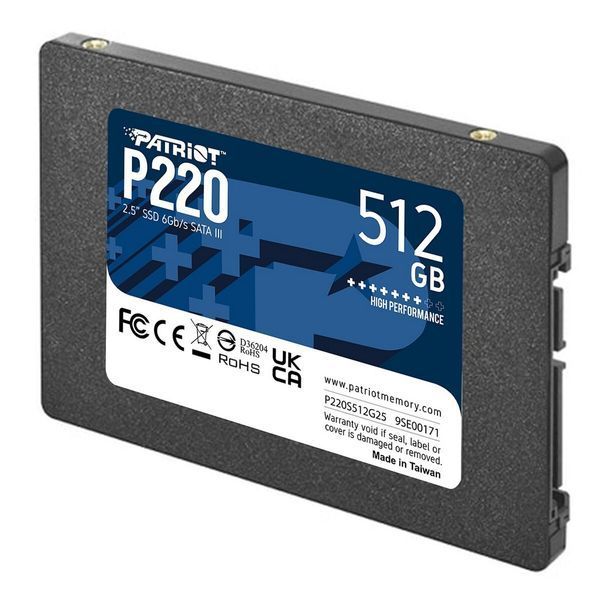 SSD диск Patriot 512ГБ SATA III 2.5" 3D NAND TLC (P220S512G25) H00000333737 фото