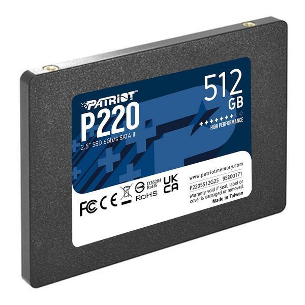 SSD диск Patriot 512ГБ SATA III 2.5" 3D NAND TLC (P220S512G25) H00000333737 фото