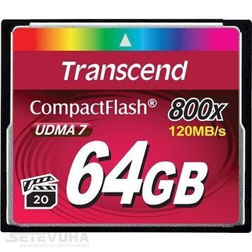 Карта памяти Transcend 800x CompactFlash 64ГБ (TS64GCF800) H00000038405 фото