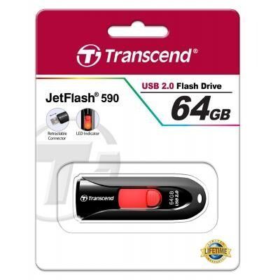 Флеш память USB Transcend JetFlash 590 64ГБ USB 2.0 (TS64GJF590K) H00000115361 фото