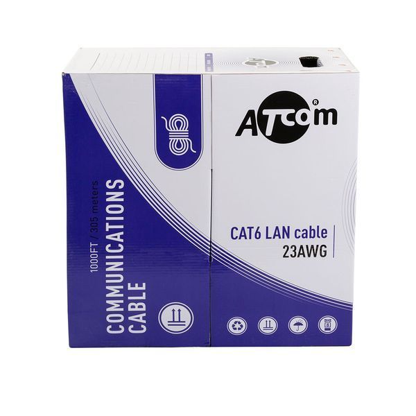 Кабель вита пара Atcom UTP Cat 6 PVC 4 х 2 х 0.51 (Atcom_16382) H00000260560 фото