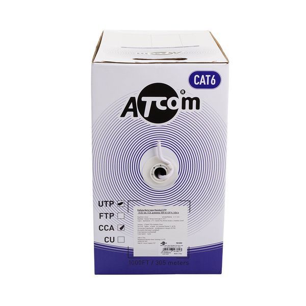 Кабель вита пара Atcom UTP Cat 6 PVC 4 х 2 х 0.51 (Atcom_16382) H00000260560 фото