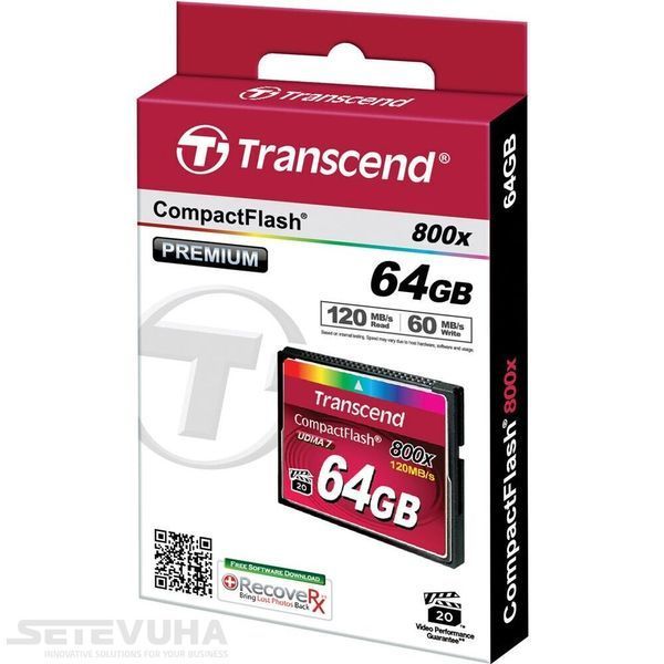 Карта памяти Transcend 800x CompactFlash 64ГБ (TS64GCF800) H00000038405 фото