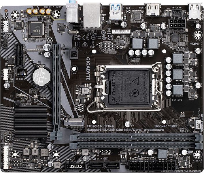 Материнская плата Gigabyte 1700 (H610M K DDR4) H00000341939 фото