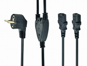 Кабель живлення Cablexpert CEE 7/7-С13x2 2 м (1.55 м + 0.45 м (2x)) (PC-186-ML6) H00000174485 фото