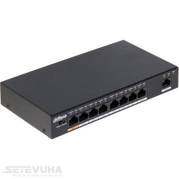 Коммутатор Dahua PoE (DH-PFS3009-8ET1GT-96) H00000035348 фото