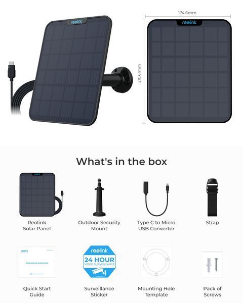 Портативная солнечная панель Reolink (Solar Panel 2 Black) H00000470738 фото