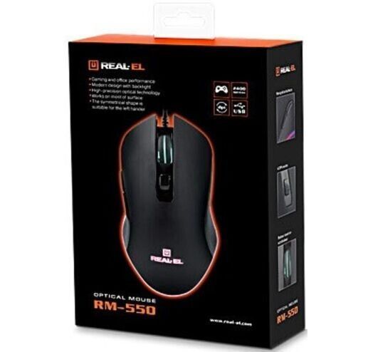 Мышь REAL-EL проводная игровая (EL123200027) H00000076725 фото