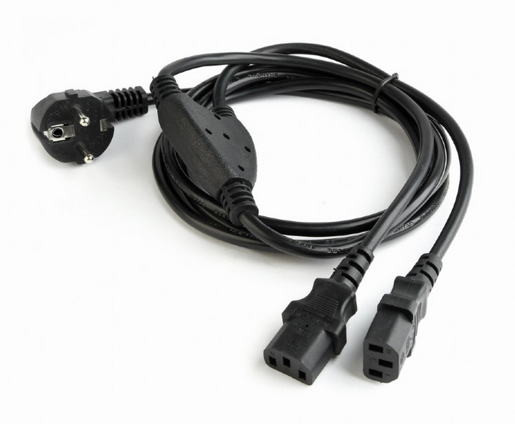 Кабель питания Cablexpert CEE 7/7-С13x2 2 м (1.55 м + 0.45 м (2x)) (PC-186-ML6) H00000174485 фото