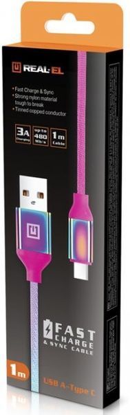 Кабель REAL-EL USB Type A - USB Type C 1 м (EL123500050) H00000204123 фото