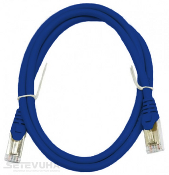 Патч корд L&W ELECTRONICAL S/FTP Cat. 6a 0.5 м PVC Синій (PC005-C6A-050BL) H00000014349 фото