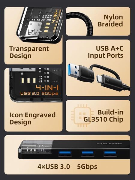 USB-хаб Cabletime (CB03B) H00000432458 фото