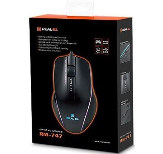 Мышь REAL-EL проводная игровая (EL123200028) H00000076726 фото