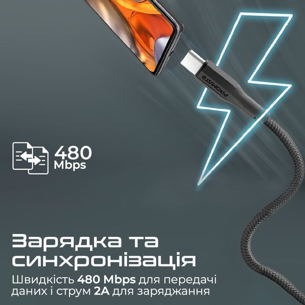 Кабель Promate (xcord-ac.black) H00000448608 фото