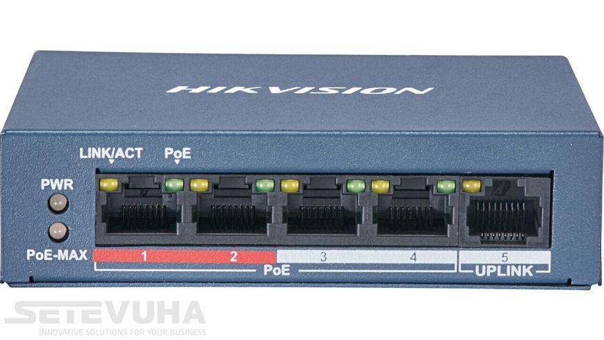 Комутатор Hikvision PoE (DS-3E0105P-E/M(B)) H00000034960 фото