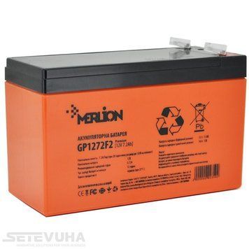 Аккумуляторная батарея Merlion 7.2 Ач AGM 12 В (GP1272F2PREMIUM) H00000037537 фото