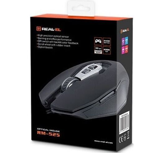 Мышь REAL-EL проводная игровая (EL123200029) H00000076727 фото