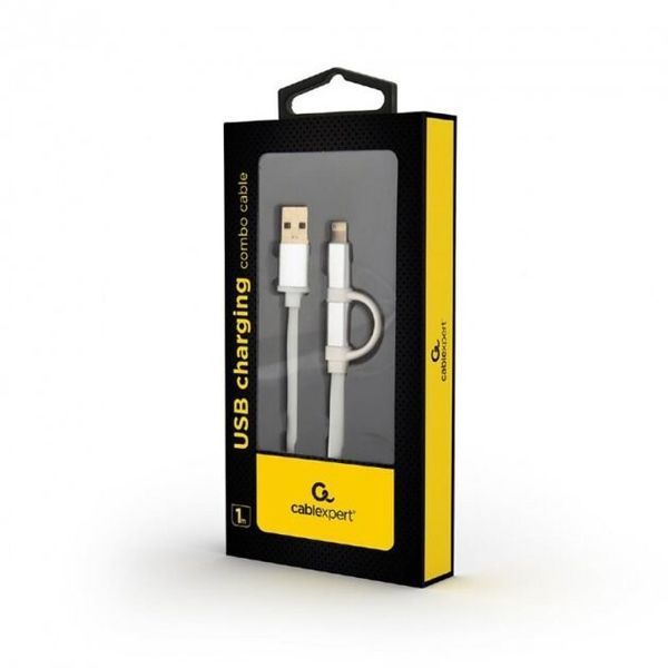 Кабель Cablexpert USB Type A - Micro-USB Apple Lightning 1 м USB 2.0 (CC-USB2-AM8PmB-1M-SV) H00000179805 фото