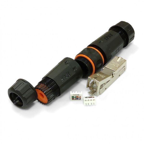 Соединитель витой пары Kingda STP Cat 6a безинструментальный черный (KD-CP3011SHC6A) H00000347688 фото