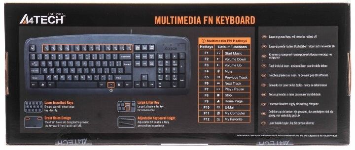 Клавиатура A4Tech проводная (KB-720 USB (Black)) H00000166134 фото