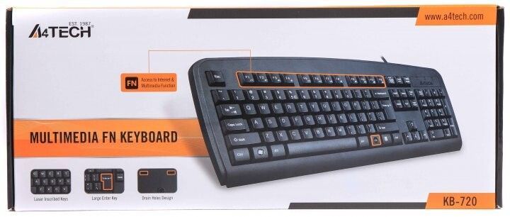 Клавиатура A4Tech проводная (KB-720 USB (Black)) H00000166134 фото